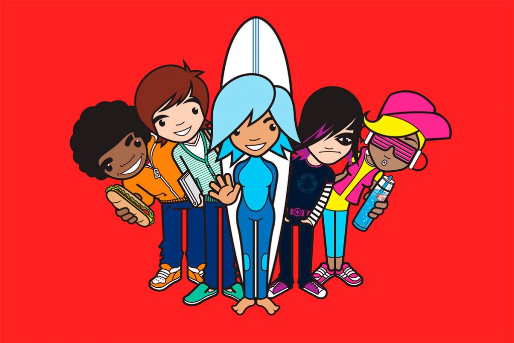 illustrated characters from the DOTT eco design challenge for cornish schools