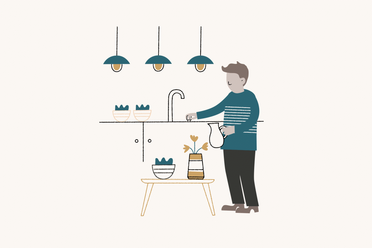 animation of man filling a jug of water by Leap