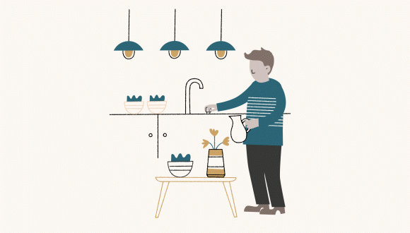 animation of man filling a jug of water by Leap
