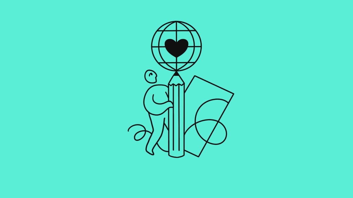 Climate justice, climate crisis illustration on turquoise