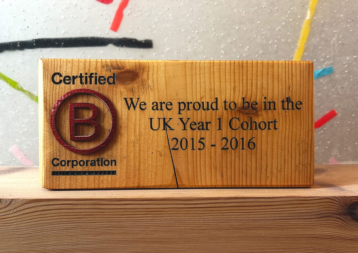 B Corp Award for Year 1 cohort