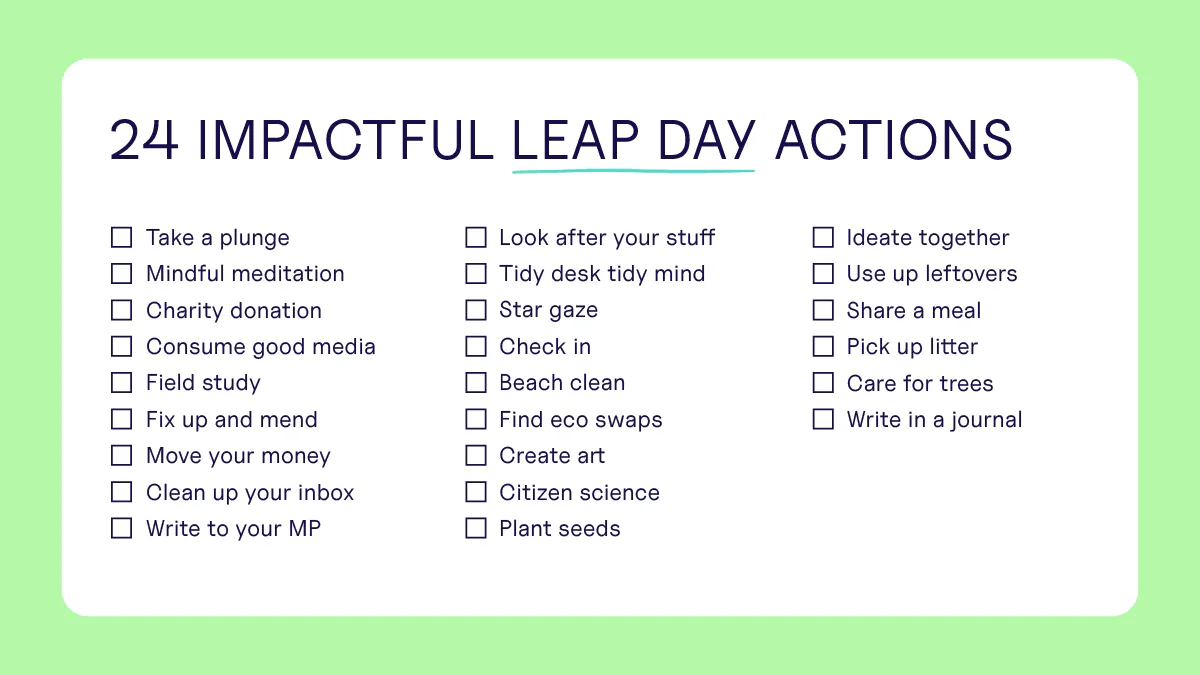 list of impactful actions